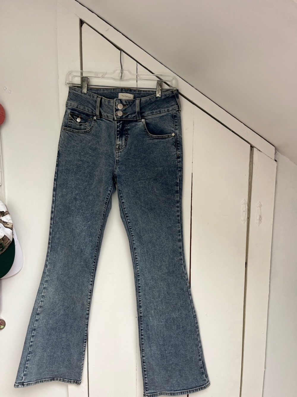 Low-Rise Blue Women's Flared Jeans